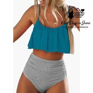 Cupshe High Waist Flounce Bikini Swimsuit Size L
